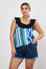 ⛵️Spring/Summer 2025 - Helena- Ruffle-Trim Sleeveless Top- Sail away 🐠