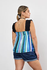 ⛵️Spring/Summer 2025 - Helena- Ruffle-Trim Sleeveless Top- Sail away 🐠