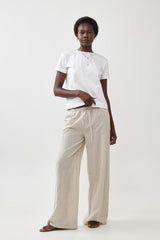 🧦 Autumn/Winter 2025/2026 - Bon Voyage wide leg pants- Oatmeal Stripes