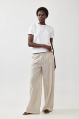 🧦 Autumn/Winter 2025/2026 - Bon Voyage wide leg pants- Oatmeal Stripes