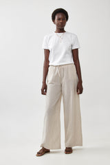 🧦 Autumn/Winter 2025/2026 - Bon Voyage wide leg pants- Oatmeal Stripes