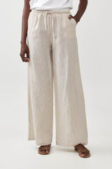 🧦 Autumn/Winter 2025/2026 - Bon Voyage wide leg pants- Oatmeal Stripes