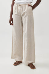 🧦 Autumn/Winter 2025/2026 - Bon Voyage wide leg pants- Oatmeal Stripes