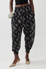 🧦 Autumn/Winter 2025/2026 - Balloon Harem Pants- Black sheer with flowers