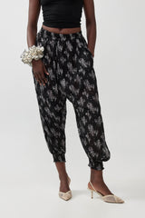 🧦 Autumn/Winter 2025/2026 - Balloon Harem Pants- Black sheer with flowers