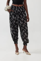 🧦 Autumn/Winter 2025/2026 - Balloon Harem Pants- Black sheer with flowers