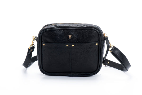 Leather bum bag and cross-body bag