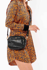 Leather bum bag and cross-body bag