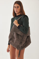 Grey Leather Handbag
