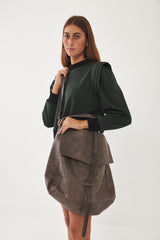 Grey Leather Handbag