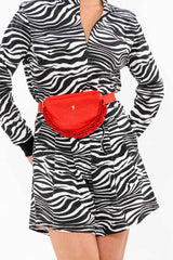 Leather Pouch - Leather Bum Bag - Red