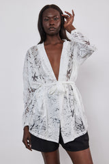 🍰 Spring 2026 - Mirabel Kimono 👘 - White- Sheer burnout floral fabric 🤍