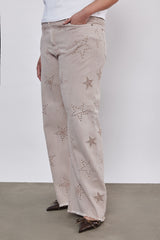 🍰 SPRING 2026 -  The American Uncle 🇺🇸 - Raw denim  -Dusty Pink- stars texture