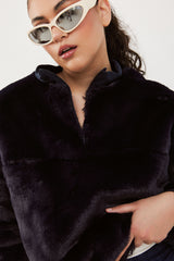 🧦 The Jacob Sweatshirt - Fake fur - Classic Black