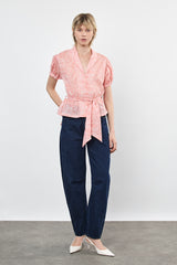 ⛵️Spring / Summer - Merci blouse - Red Calligraphy 🖌️