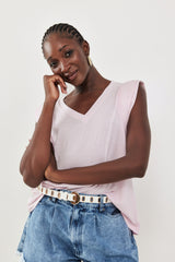 🍰 SUMMER 2026 -  Henrietta V Tank - Baby Pink ‬ **No ribbed hem**