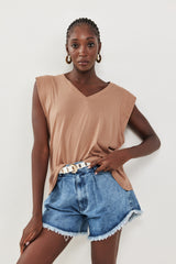 🍰 SUMMER 2026 -  Henrietta V Tank - Milk Chocolate ‬ **No ribbed hem**