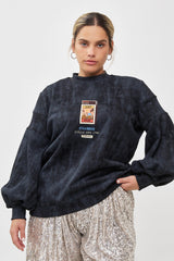 🧦Autumn/Winter 2025/2026 - Sara Sweatshirt - Black - Distressed Dark Grey