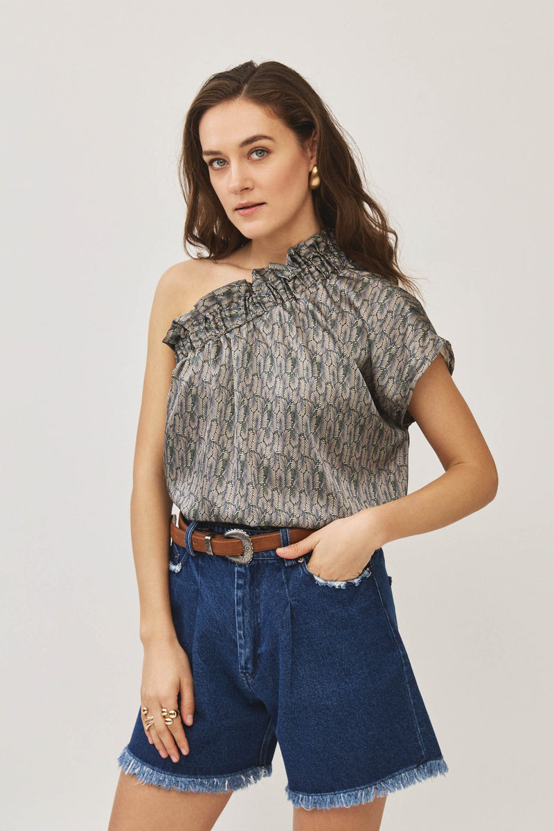 ⛵️Spring/Summer 2025 - Phili - one shoulder top- feathers