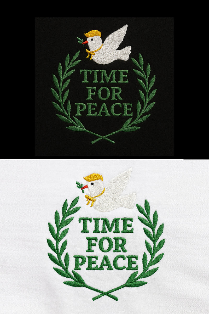 🕊️ TIME FOR PEACE-  חולצת מלחמה ושלום - Black-🌿 Olive leaves