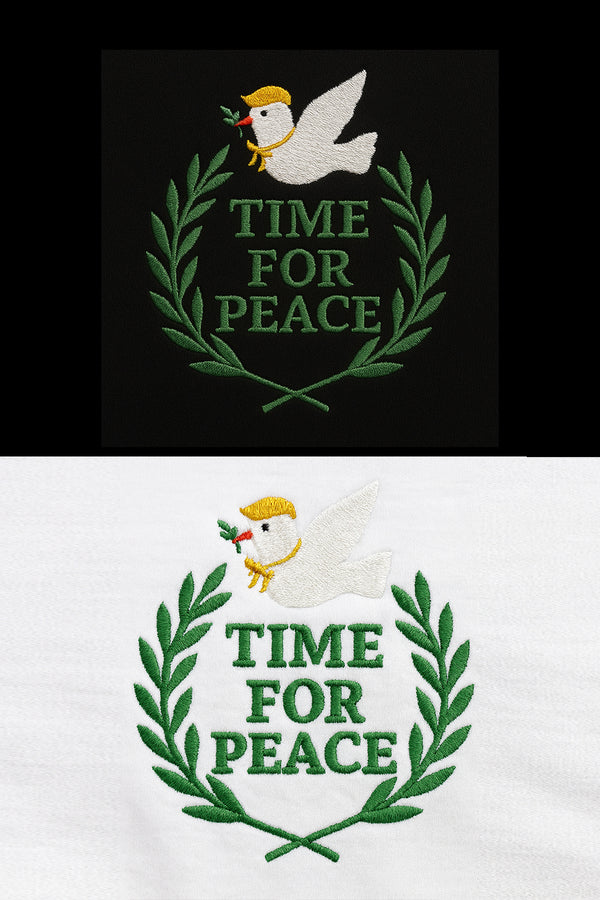 🕊️ TIME FOR PEACE-  חולצת מלחמה ושלום - White - 🌿 Olive leaves