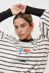 🧦Autumn/Winter 2025/2026- The Lot Sweatshirt - furry friends (Black and White) Blue and Red embroidery