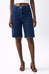 🍰 Spring 2026 - Now denim  - Raw Edge Bermuda- Dark Blue