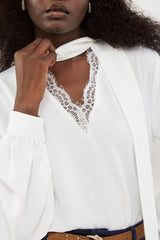 🧦 Autumn/Winter 2025/2026 - Muse blouse- White Boudoir Scarf Blouse