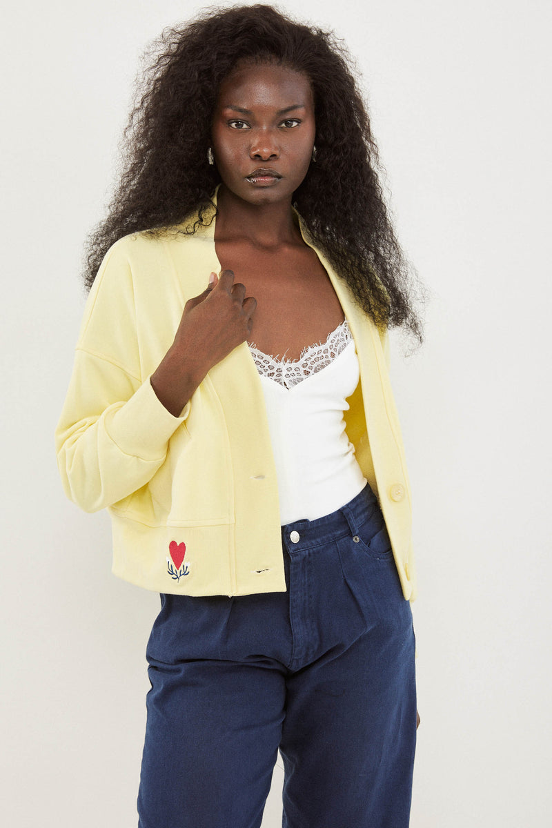 🧦Autumn/Winter 2025/2026 - Grandson Cardigan - Yellow butter 🧈