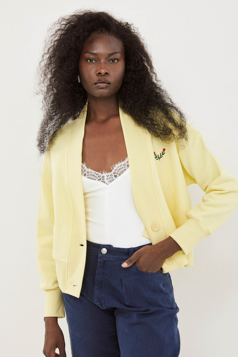 🧦Autumn/Winter 2025/2026 - Grandson Cardigan - Yellow butter 🧈