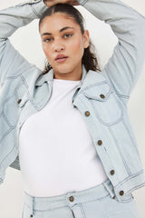 🧦Autumn/Winter 2025/2026  - JAMIE - Denim jacket - נוטה להיות קטן ביחס לג׳יימי הרגיל- Denim & stripes. is there any better match?