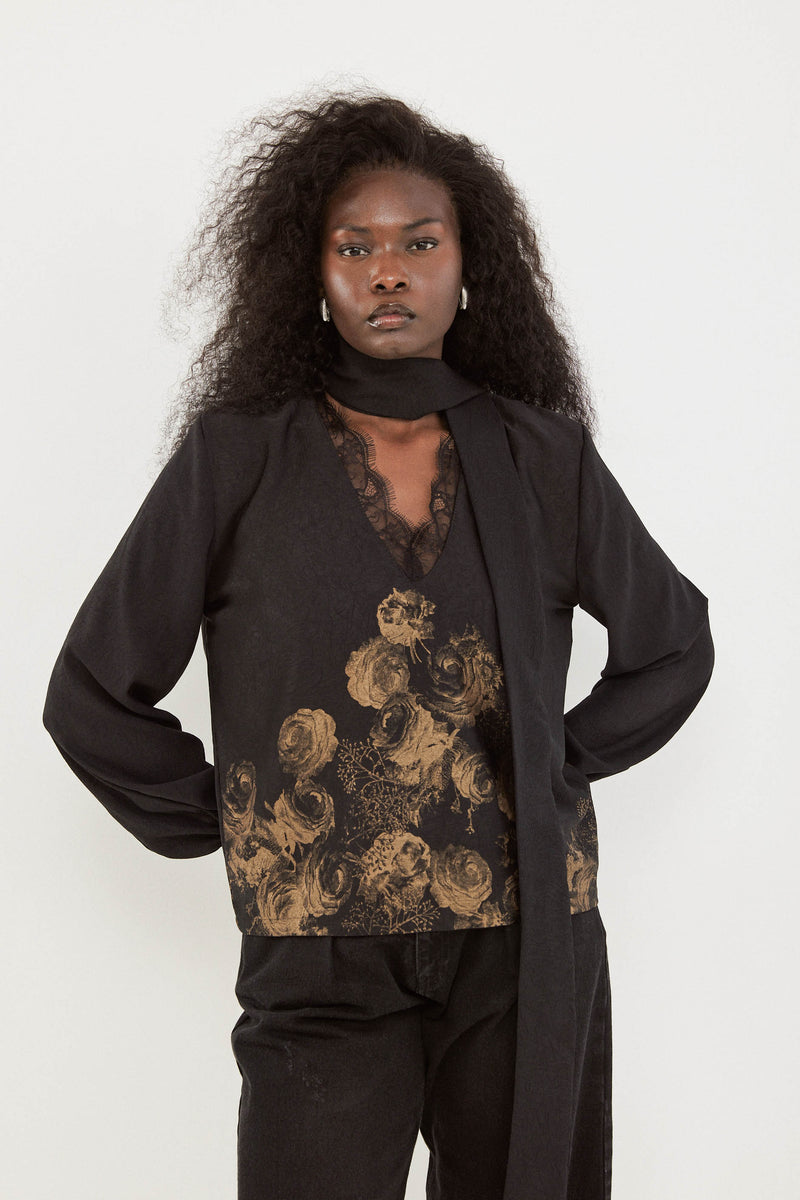 🧦 Autumn/Winter 2025/2026 -Muse Blouse-  Enigma Bloom Scarf Blouse