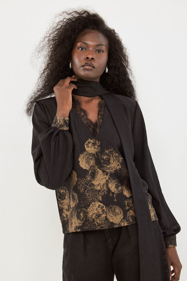 🧦 Autumn/Winter 2025/2026 -Muse Blouse-  Enigma Bloom Scarf Blouse