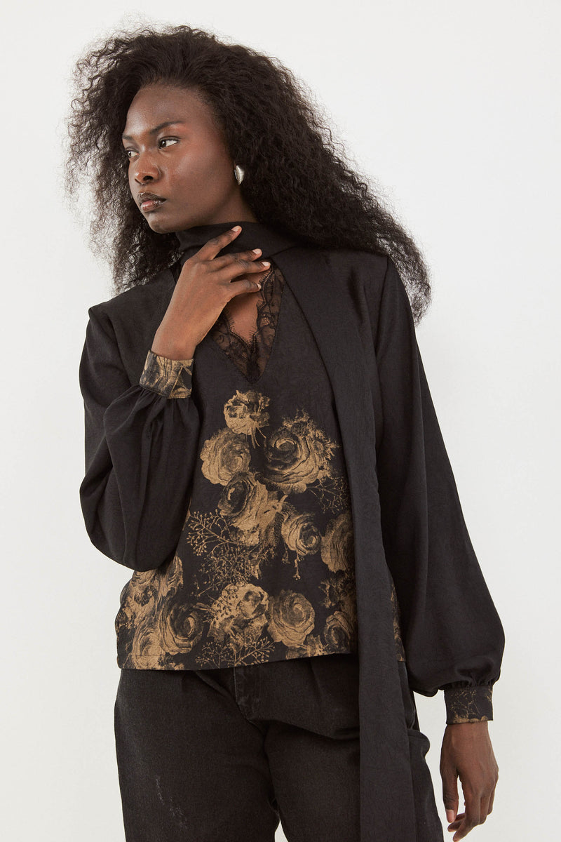 🧦 Autumn/Winter 2025/2026 -Muse Blouse-  Enigma Bloom Scarf Blouse