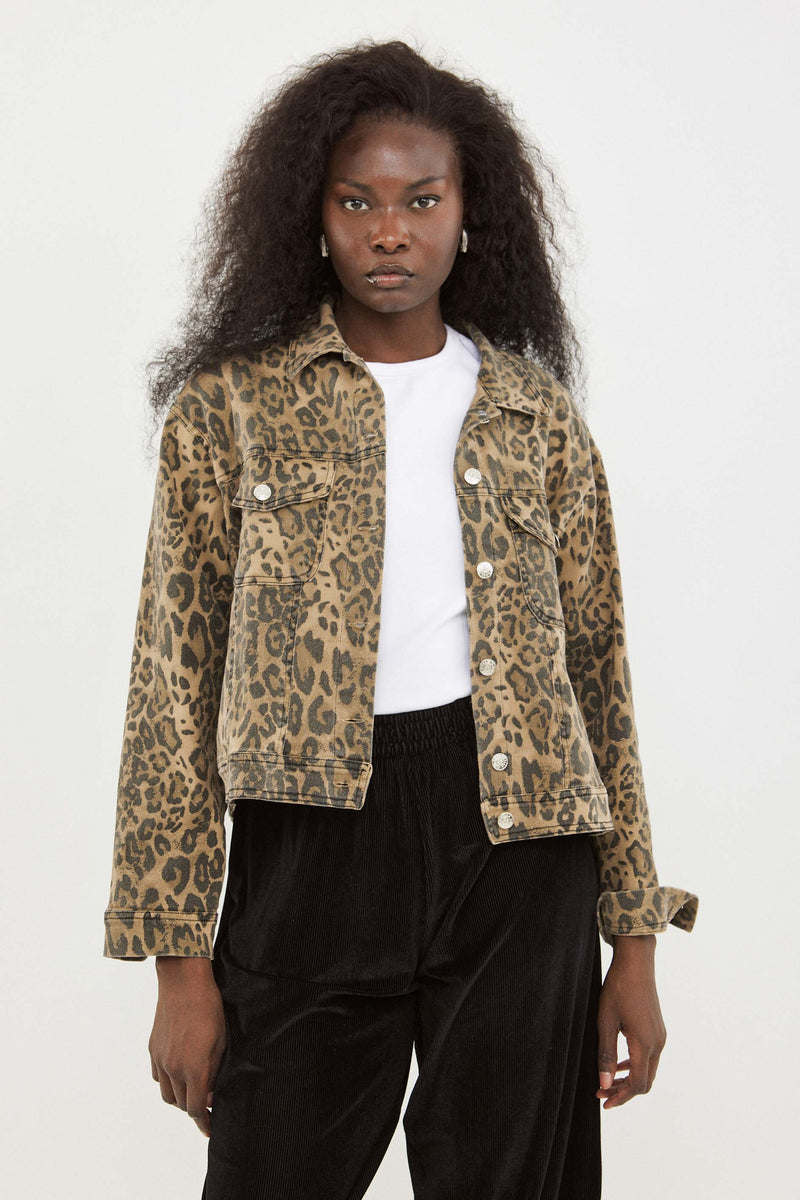 🧦Autumn/Winter 2025/2026  - JAMIE - Denim jacket - distressed leopard
