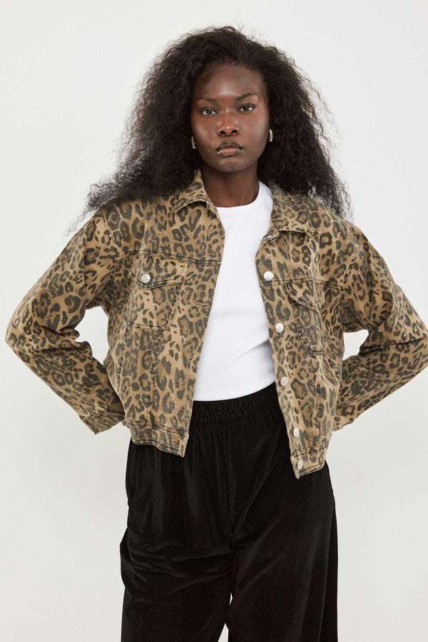 🧦Autumn/Winter 2025/2026  - JAMIE - Denim jacket - distressed leopard