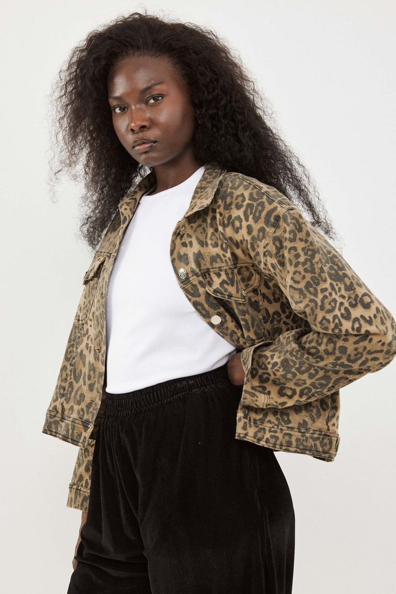 🧦Autumn/Winter 2025/2026  - JAMIE - Denim jacket - distressed leopard