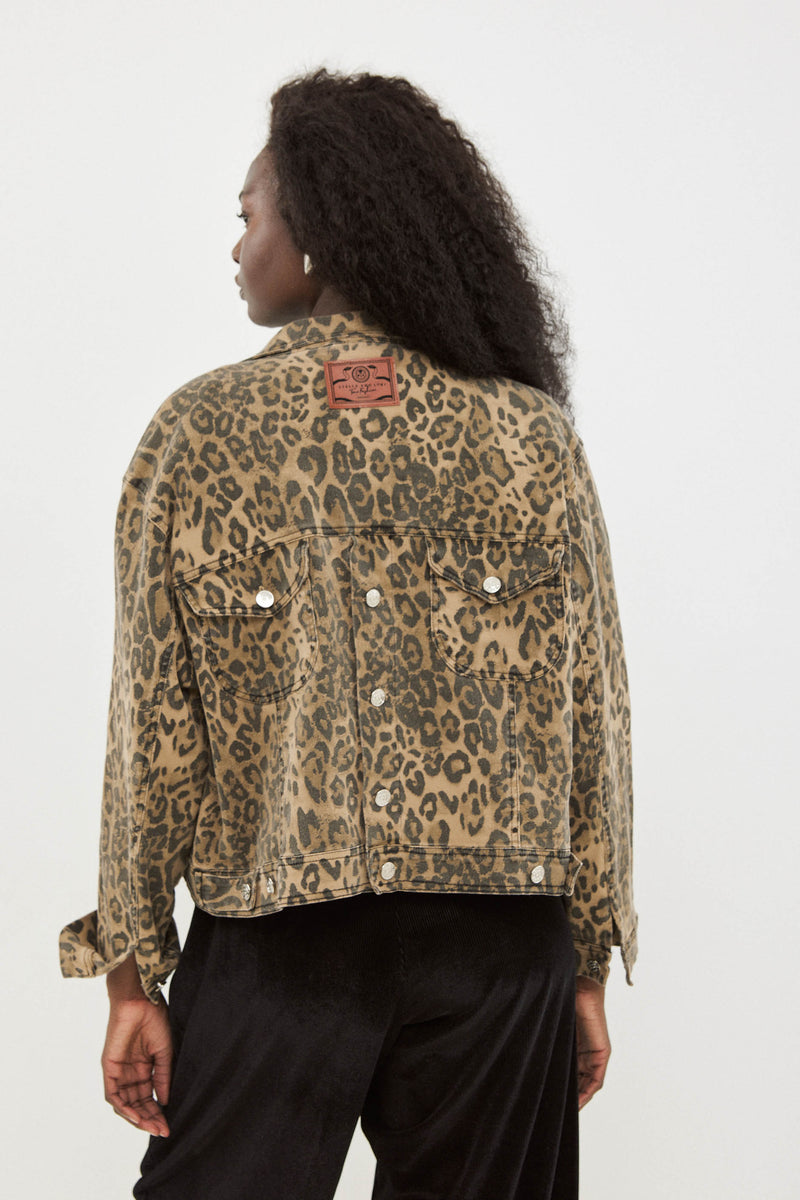 🧦Autumn/Winter 2025/2026  - JAMIE - Denim jacket - distressed leopard