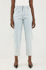 🧦Autumn/Winter 2025/2026 - Our interpretation for Mom jeans - נוטה להיות קטן ביחס למאמ הרגיל-Denim and stripes. Is there any better match?