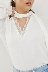 🧦 Autumn/Winter 2025/2026 - Muse blouse- White Boudoir Scarf Blouse