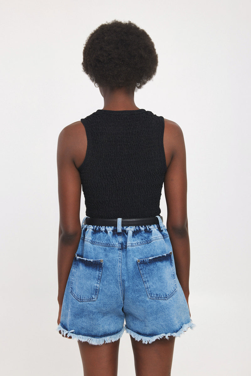 ⛵️Spring/Summer 2025 - Strawberry 🍓 - Shiny Black - This item is discounted due to a minor defect – slight irregularities in the spacing of the gathers