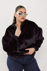 🧦 The Jacob Sweatshirt - Fake fur - Classic Black