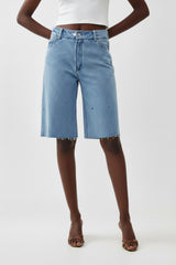 🍰 Spring 2026 - Now denim  - Raw Edge Bermuda- Light Blue