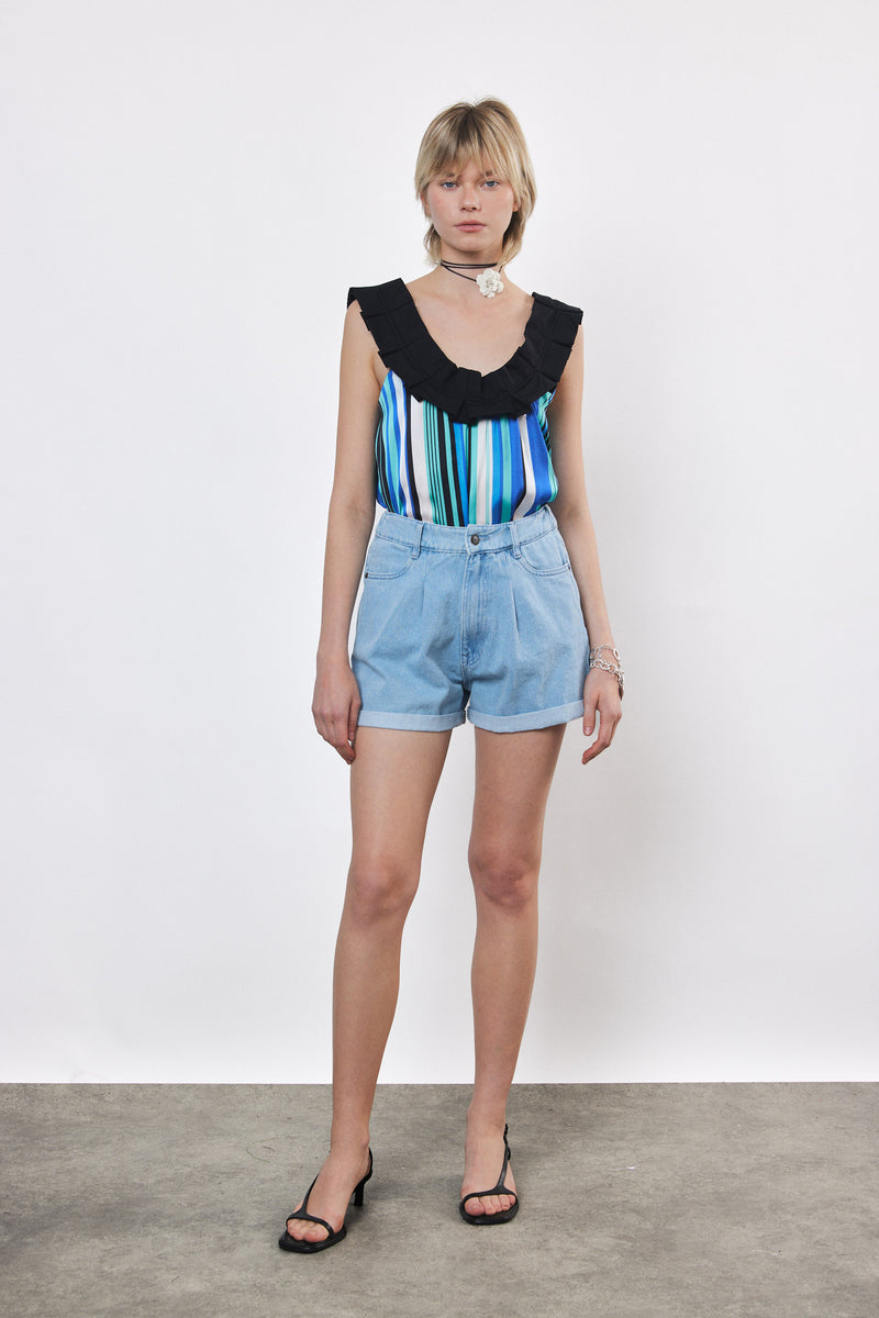 ⛵️Spring/Summer 2025 - Helena- Ruffle-Trim Sleeveless Top- Sail away 🐠