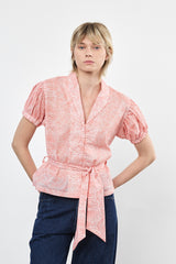 ⛵️Spring / Summer - Merci blouse - Red Calligraphy 🖌️