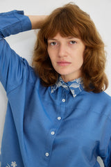 🍁 Auttum/Winter 2026/27 - Valleria shirt - Embroidery On Pale Blue
