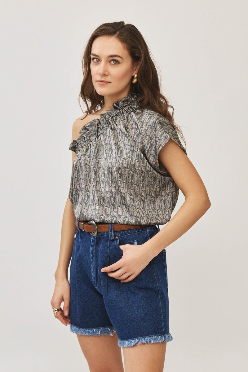 ⛵️Spring/Summer 2025 - Phili - one shoulder top- feathers
