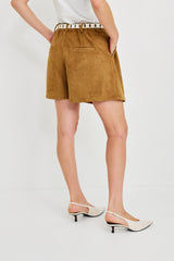 🍁 Auttum/Winter 2026/27 - 1990 Shorts- Camel Faux suede (Copy)