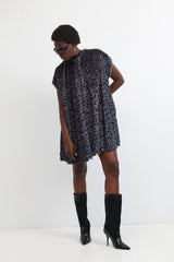 Solar eclipse dress 🌖 - Black and White - Grey leo hairy and wild- *NEW*