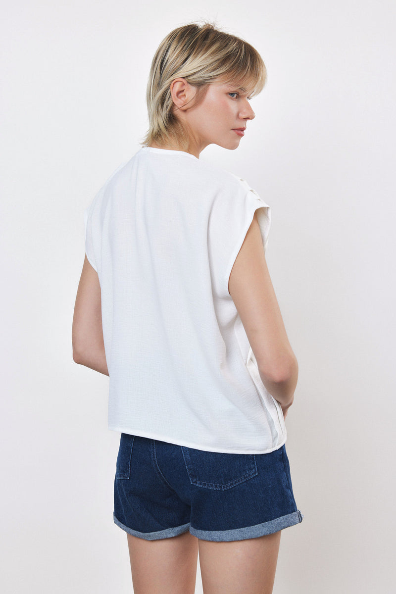 ⛵️Spring/Summer 2025 - Breeze Bow Blouse- Ice 🧊